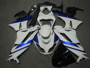 Cheapest 2009-2012 White Blue Kawasaki ZX6R Motorbike Fairings UK