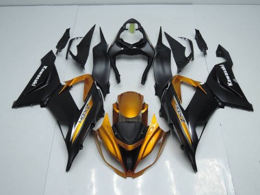 Cheapest 2013-2018 Black Gold Kawasaki ZX6R Motor Bike Fairings UK