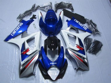 Cheapest 2007-2008 Blue White Suzuki GSXR1000 Bike Fairings UK