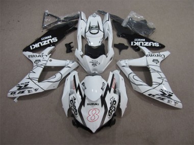 Cheapest 2008-2010 White Black Corona Extra Motul 8 Suzuki GSXR600 Replacement Motorcycle Fairings UK