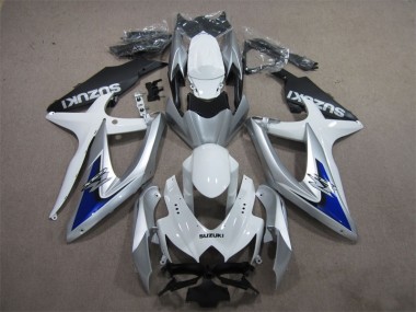 Cheapest 2008-2010 Silver Blue White Suzuki GSXR600 Motorcycle Fairings Kit UK