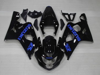 Cheapest 2004-2005 Black Blue Decal Suzuki GSXR750 Motorcycle Fairing Kits UK