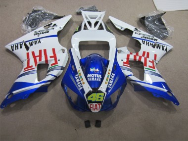 Cheapest 1998-1999 Blue White Motul Fiat 46 Yamaha YZF R1 Bike Fairing Kit UK