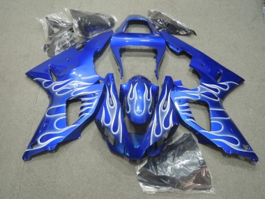 Cheapest 2000-2001 Blue White Flame Yamaha YZF R1 Motorcycle Fairings Kit UK